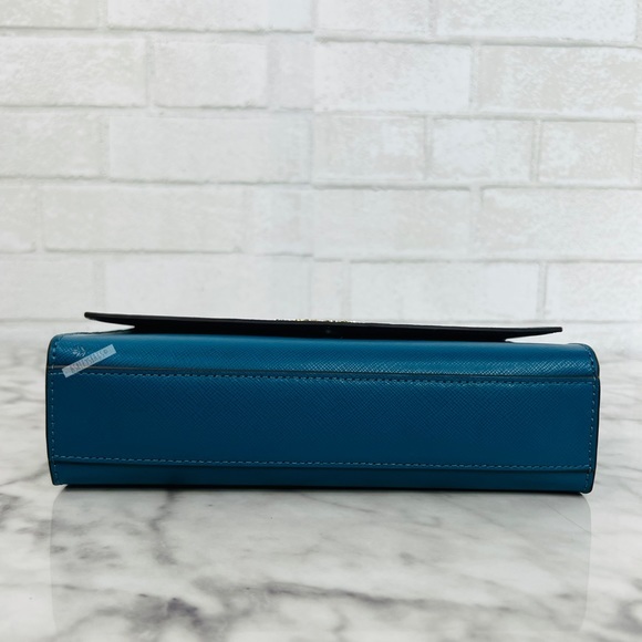 Kate Spade Carson Teal Blue Dark Peacock Convertible Chain Crossbody - Picture 3 of 9